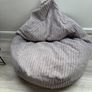Big Bertha Cord high back bean bag and footstool (mink) Image 3