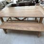 Dining table bench and chairs Image 2