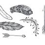 Feather & Flint Native American Indian art decal/sticker/art transfer for children's room Image 2