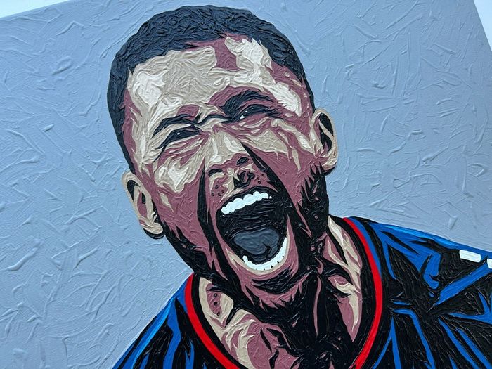 Pico Lopes Cabo Verde acrylic original portrait painting art canvas football soccer memorabilia Shamrock Rovers