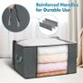 FREE EXPRESS SHIPPING 90L Large Clothes Storage Bags, 6 Pack Storage Boxes with Lid Packing Boxes for Moving House with Durable Handles for Clothing, Duvet, Bedding, Pillows Image 4