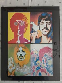 Beatles postcards in frame