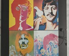 Beatles postcards in frame