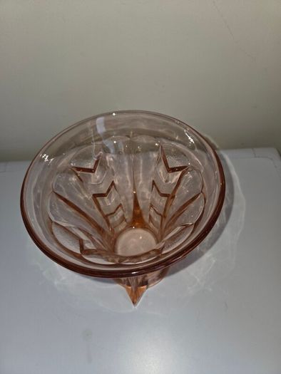 Large Art Deco Davidson Pink Glass Vase