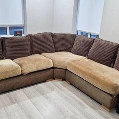 Couch  brown L shaped corner sofa