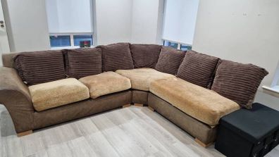 Couch  brown L shaped corner sofa