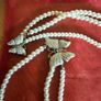 Costume Double Pearl Necklace / Vintage / NEW Image 2