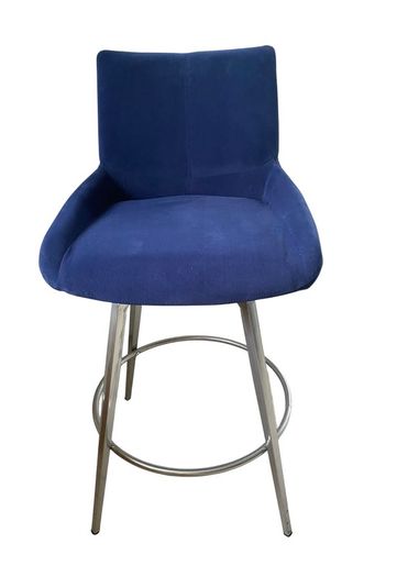 Royal Blue Velvet Kitchen Bar Stool Chair