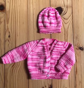 Baby Cardigan & Hat - 0 to 3 months