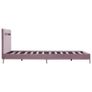 Bed Frame with LED Pink Fabric 135x190 cm Image 5
