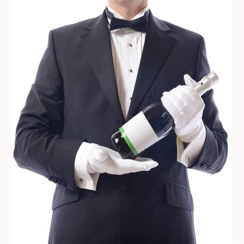 05721 24PCS White 12 Pairs Soft Cotton Lining Glove