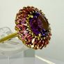 African Amethyst Rhodolite Garnet Ring Image 4