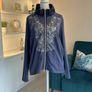 Kapalua Ladies Navy & Silver Long-Sleeved Zip-Up Top Image 4