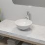 Bathroom Basin with Mixer Tap Ceramic Round White Image 10