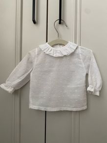 Tony Bambino White Baby Blouse, 0 to 3 Months