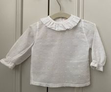 Tony Bambino White Baby Blouse, 0 to 3 Months