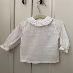 Tony Bambino White Baby Blouse, 0 to 3 Months