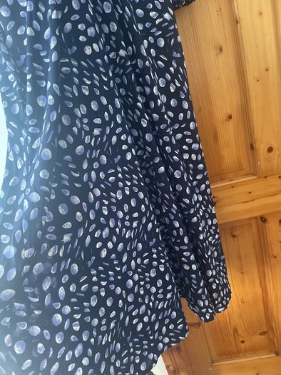 Emily & Me V neck purple navy midi dress UK 16