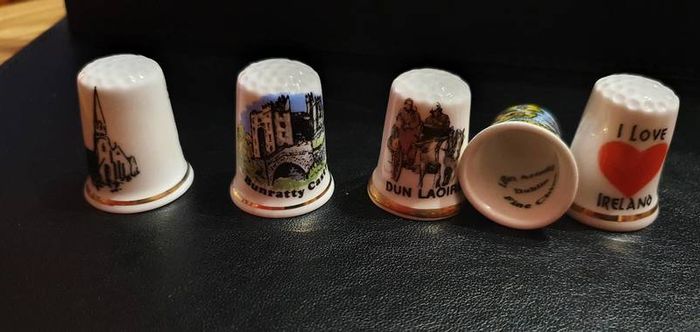 Collection of Bone China Irish Themed Thimbles