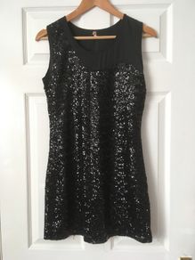 Black Sequinned Dress - Sweewe - Size M/L