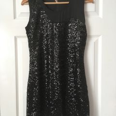 Black Sequinned Dress - Sweewe - Size M/L