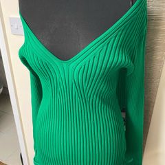 Green V Neck Long Sleeved Top