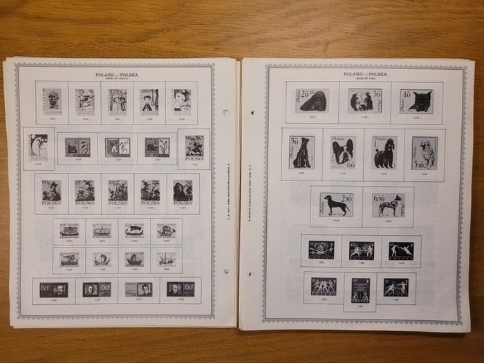 Poland 1946 -1983  Minkus Stamp album pages partially filled