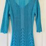 Size 12 Turquoise Crochet Knit Jumper Image 4