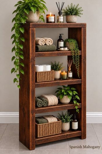 Handmade Rustic Bathroom Tall Shelving Unit