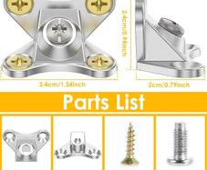 24Pack Butterfly Corner Bracket Detachable Corner Brace Alloy Right Angle L Bracket with Screws, Butterfly Shape Corner Fastener for Wood Furniture Cabinet Shelves Table Chair Bed (Nickel)