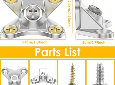 24Pack Butterfly Corner Bracket Detachable Corner Brace Alloy Right Angle L Bracket with Screws, Butterfly Shape Corner Fastener for Wood Furniture Cabinet Shelves Table Chair Bed (Nickel)