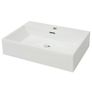 Basin with Faucet Hole Ceramic White 60.5x42.5x14.5 cm Image 2