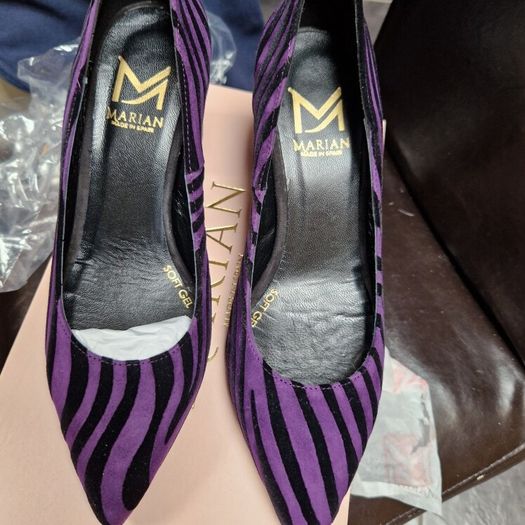 MARIAN womens black purple suede shoes bnwb