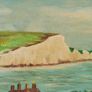 Vintage OIL on Board PAINTING of the cliff Dover Image 4