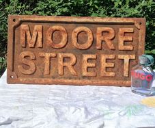 Georgian Cast Iron Moore Street Sign(5.6kgs)