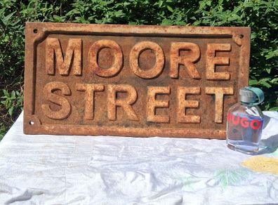Georgian Cast Iron Moore Street Sign(5.6kgs)