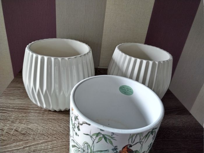 Set of x3 Ceramic Indoor Plant Pots