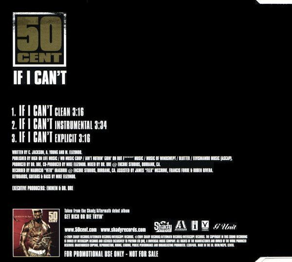 50 Cent "If I Can't" CD, Single, Promo