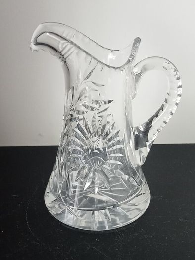 Vintage Crystal Cut Glass Pitcher Jug