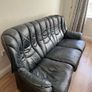 leather suite sofa armchairs Italian Image 5