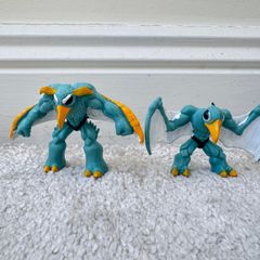 Gormiti Air Tribe Lord Noctis and Steel Beak Mini Figure Giochi Preziosi approx. 5.5 and 4 cm. Used Please see photos