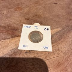 France 50 centimes 1916 Silver coin