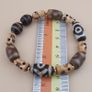 Vintage 2 Eyes Himalayan Tibetan Agate & Unique Pattern Agate Beads Bracelet Image 9