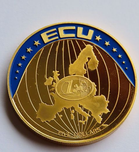 24 karat Gold plated Proof ecu to euro 2003