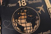 Personalised wooden birthday card for 18th birthday with money holder