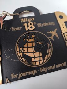 Personalised wooden birthday card for 18th birthday with money holder