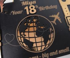 Personalised wooden birthday card for 18th birthday with money holder
