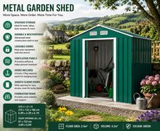 7ft x 4ft Metal Garden Shed with Foundation Frame