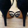 Celine Paris Black Suede High Heel Sandals Size Eu41 Image 3