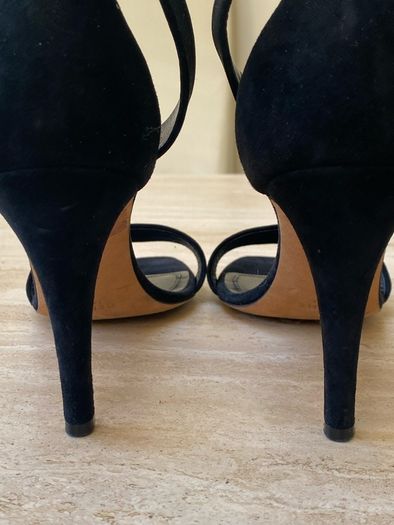 Celine Paris Black Suede High Heel Sandals Size Eu41
